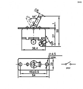 ВН45 35а/27в (аналог) тумблер RUICHI даташит схема