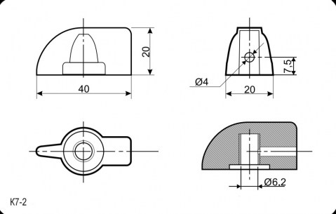 K7-2 клюв (6mm универсальные) приборная ручка RUICHI даташит схема