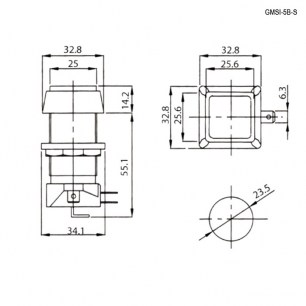 GMSI-5B-S no(nc)+nc(no) white gmsi кнопка RUICHI даташит схема