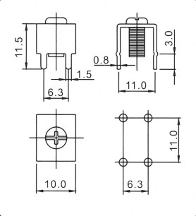 K13. КЛЕММА ВИНТОВАЯ M4*9 клеммы винтовые RUICHI даташит схема