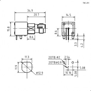 TNC-JR1 высокочастотные разъемы RUICHI даташит схема