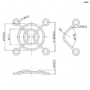 Решетка 40x40mm решетки для вентиляторов RUICHI даташит схема