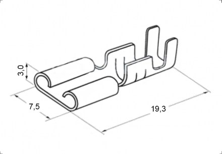 DJ626-6.3C клеммы ножевые неизолированные RUICHI даташит схема