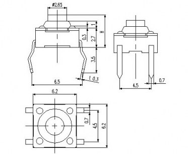 WS6250-100AR тактовая кнопка с защитой RUICHI даташит схема