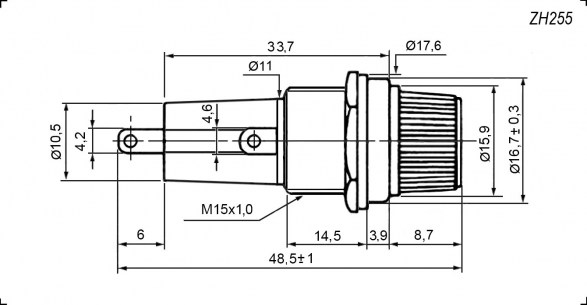 ZH255 for 6.3х30 держатель предохранителя RUICHI даташит схема