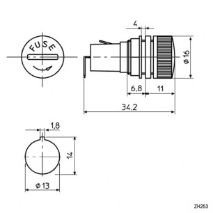 ZH253 for 5х20 держатель предохранителя RUICHI даташит схема