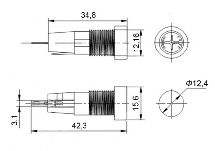 ZH258 for 5x20 держатель предохранителя RUICHI даташит схема