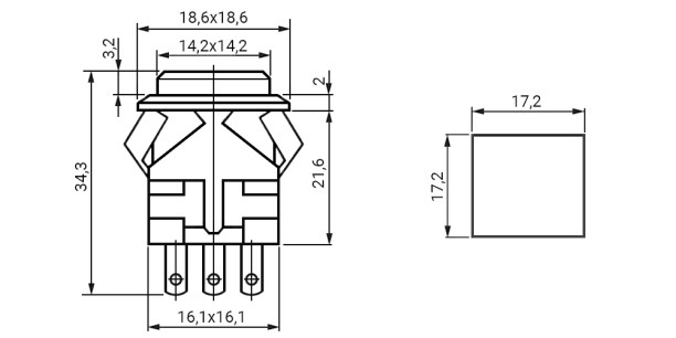KD2-22BRG (PSW-22 БФЧК) переключатель кнопочный даташит схема