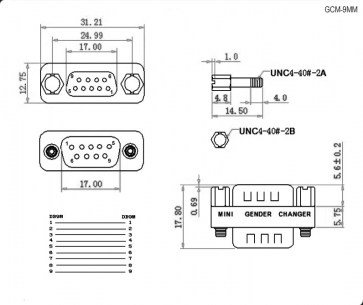 GCM-9MM d-sub переходники RUICHI даташит схема