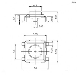 IT-1184 (3x3x1.5) тактовая кнопка RUICHI даташит схема