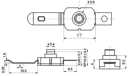 PBS101C395 1.5A 250V ON-OFF переключатель кнопочный RUICHI даташит схема