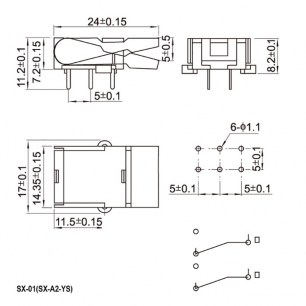 SX-01(SX-A2-YS) микропереключатель RUICHI даташит схема