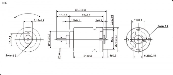 R140-08500 5.0V электродвигатели dc RUICHI даташит схема