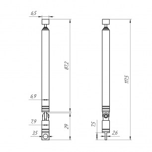 AST-8 D5mm S6 110-346mm антенны телескопические RUICHI даташит схема