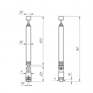 AST-11 D6mm S6 160-655mm антенны телескопические RUICHI даташит схема