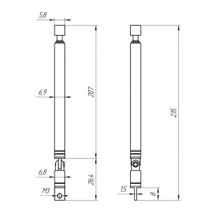 AST-13 D7mm S5 200-860mm антенны телескопические RUICHI даташит схема