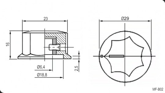 MF-B02 приборная ручка RUICHI даташит схема