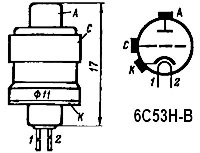 6С53НВ радиолампы  даташит схема