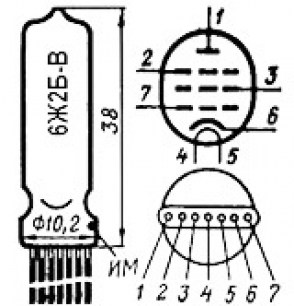 6Ж2Б-В радиолампы  даташит схема