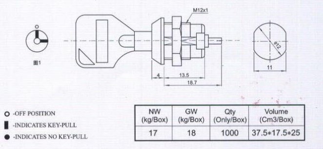 SK10-01C выключатель с ключом RUICHI даташит схема