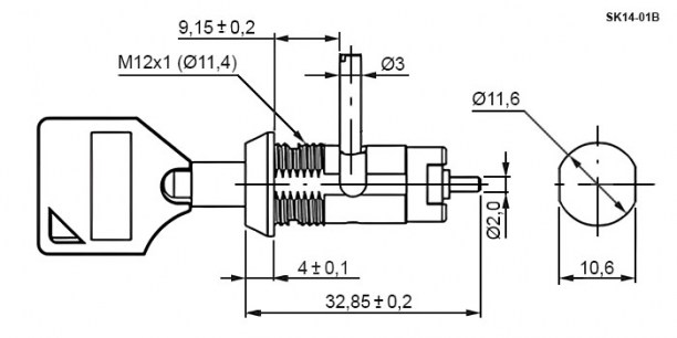 SK14-01B выключатель с ключом RUICHI даташит схема