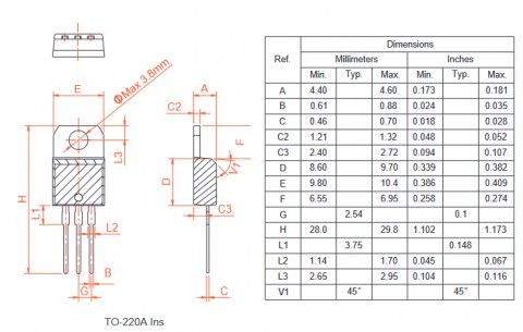 BT151-650R тиристор низковольтный KY схема фото