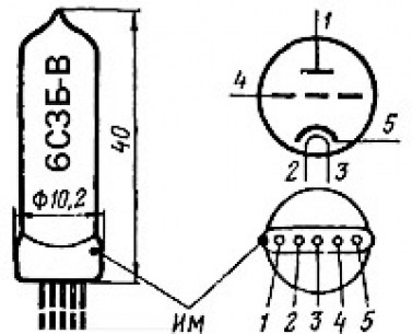 6С3БВ радиолампы  даташит схема