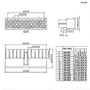 MF-2x3F wire 0,3m AWG20 межплатные кабели питания RUICHI даташит схема