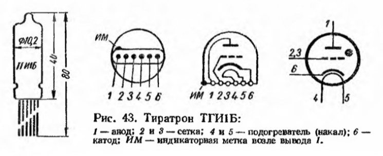 ТГИ-1Б тиратрон  даташит схема