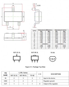 78L05 SOT-23 микросхема питания CJ даташит схема