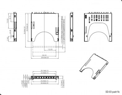 SD-03 push fix держатели sim и карт памяти RUICHI даташит схема