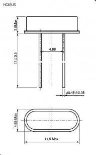 HC49US 11.05920MHz 16pF 30ppm кварцевые резонаторы RUICHI даташит схема