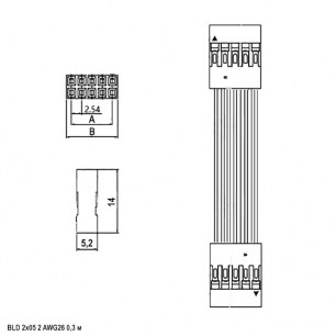 BLD 2x05 *2 AWG26 0.3m межплатные кабели питания RUICHI даташит схема