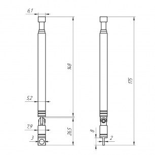 AST-15 D6mm S4 170-485mm антенны телескопические RUICHI даташит схема