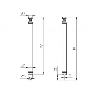 AST-19 D7mm S6 100-425mm антенны телескопические RUICHI даташит схема