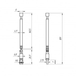 AST-23 D6mm S3 190-420mm антенны телескопические RUICHI даташит схема