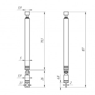 AST-28 D6mm S5 110-320mm антенны телескопические RUICHI даташит схема