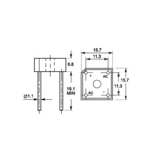 KBPC606 6A 600V ( BR606) диодный мост RUICHI даташит схема