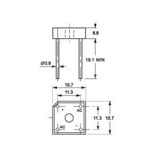 KBPC106 3A 600V ( BR306) диодный мост RUICHI даташит схема