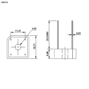 KBPC110 3A 1000V ( BR310) диодный мост RUICHI даташит схема