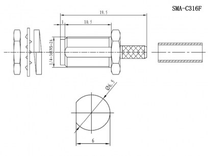 SMA-C316F высокочастотные разъемы RUICHI даташит схема