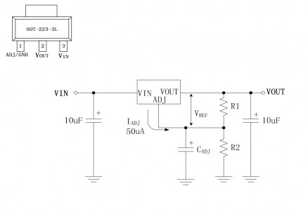 AMS1117-1.2 микросхема питания SLKOR даташит схема