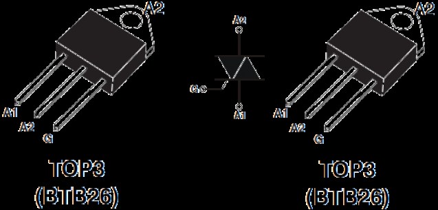 BTA26-600B(RP) cимистор (триак) ST Microelectronics даташит схема