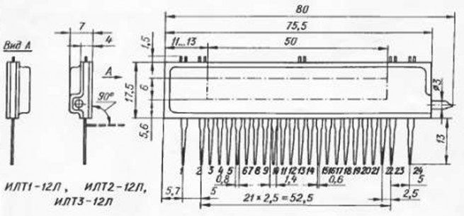 ИЛТ3-12Л индикаторы вакуумно-люминисц.  даташит схема