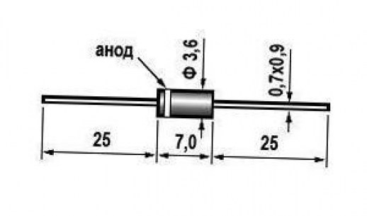 КД221В низковольтный диод  даташит схема