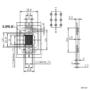 10W 12v 800LM 5000-6000K светодиоды мощные RUICHI даташит схема