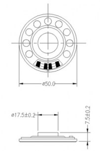 DXI50N-A 0.5W 8ohm динамики RUICHI даташит схема