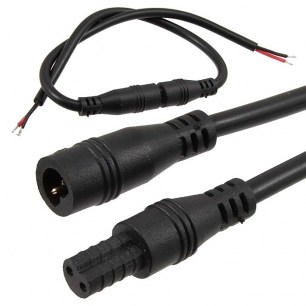 2P F/M 22AWG*2 L150mm BLACK IP65 разъем герметичный