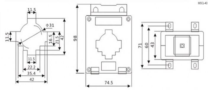 MSQ-40 600A 50HZ трансформаторы тока RUICHI даташит схема