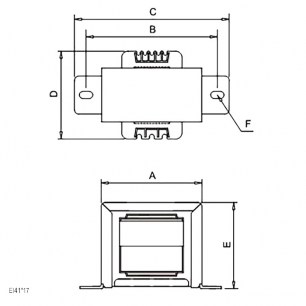 EI41*17 220v to 12V 4W трансформатор RUICHI даташит схема